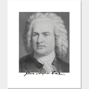 Johann Sebastian Bach Portrait Signature Posters and Art